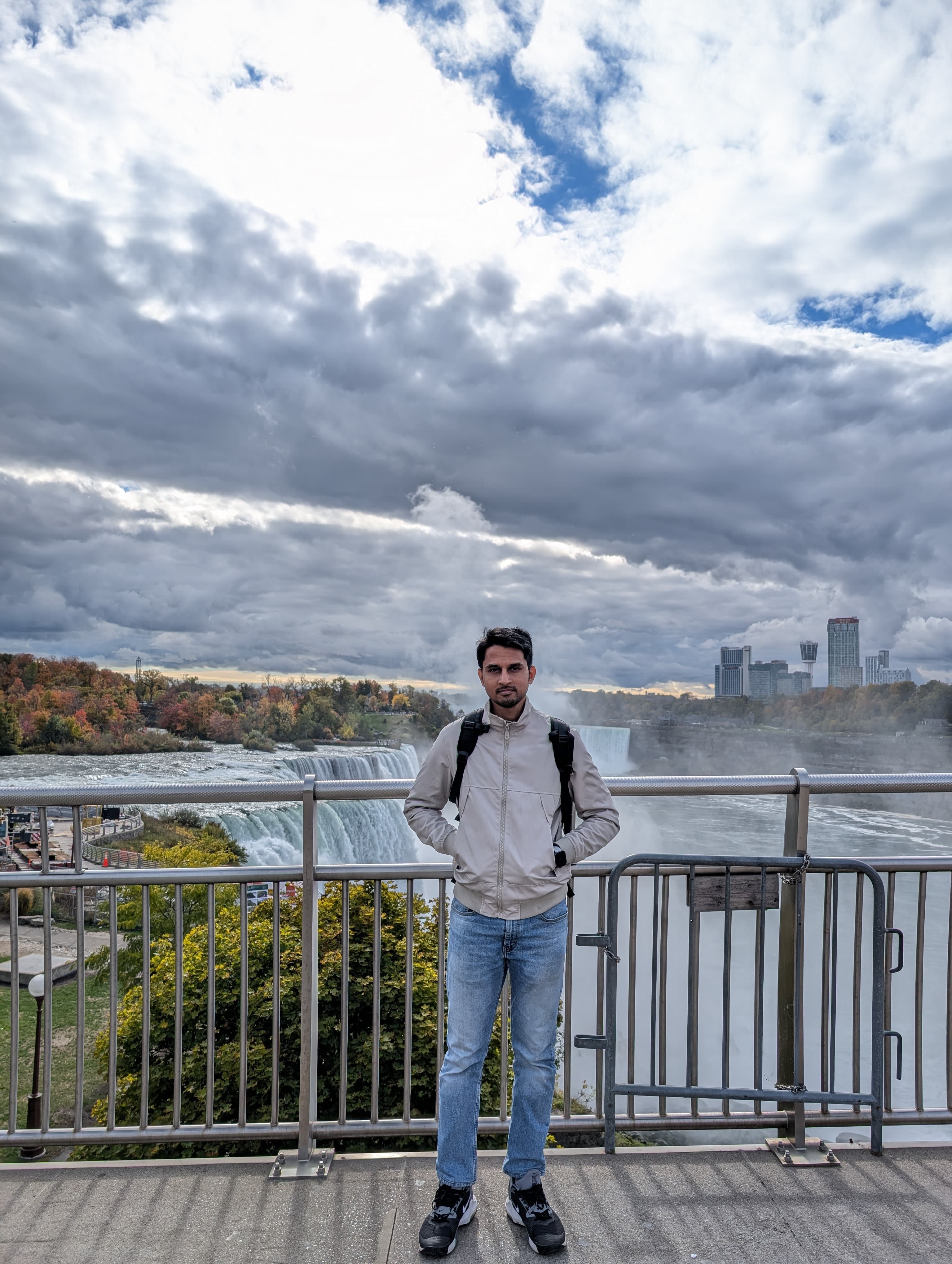 Niagara Falls seen from the American side on an overcast day